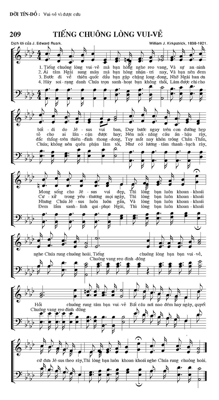 Sheet music: Tiếng Chuông Lòng Vui Vẻ