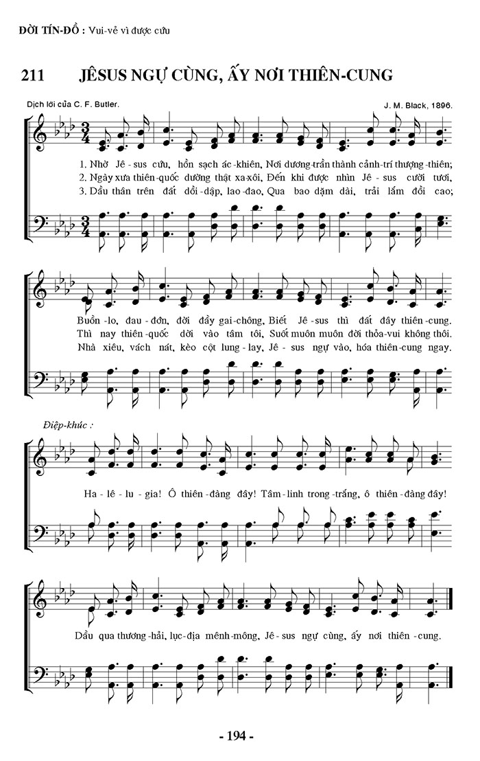 Sheet music: Jesus Ngự Cùng, Ấy Nơi Thiên Cung