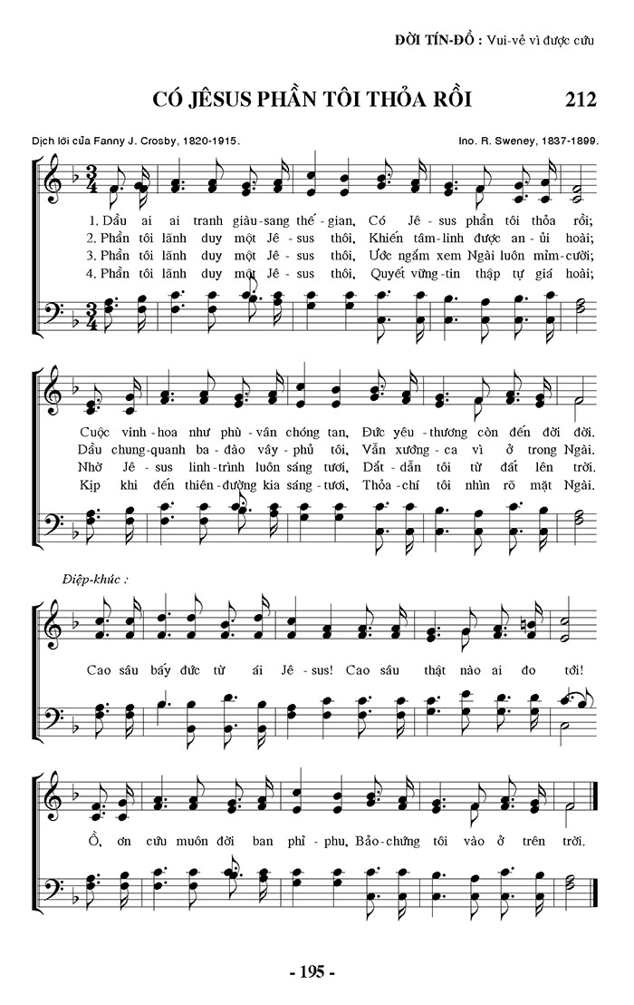 Sheet music: Có Jesus Phần Tôi Thỏa Rồi
