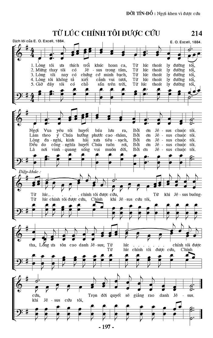 Sheet music: Từ Lúc Chính Tôi Được Cứu