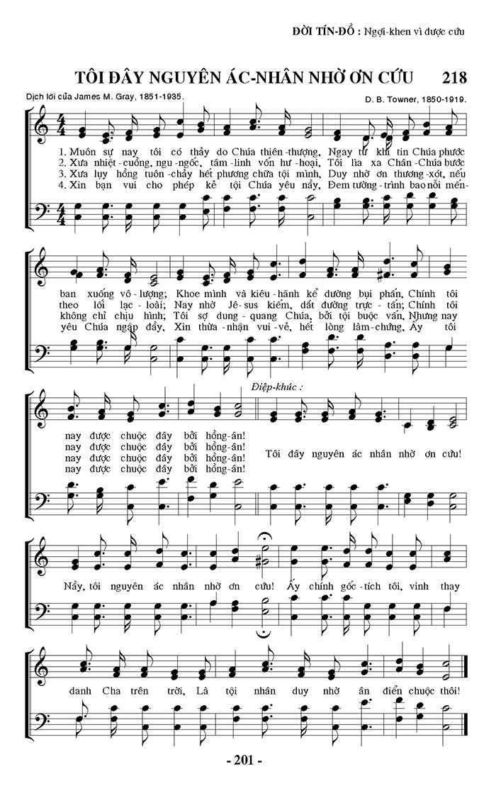 Sheet music: Tôi Đây Nguyên Ác Nhân Nhờ Ơn Cứu