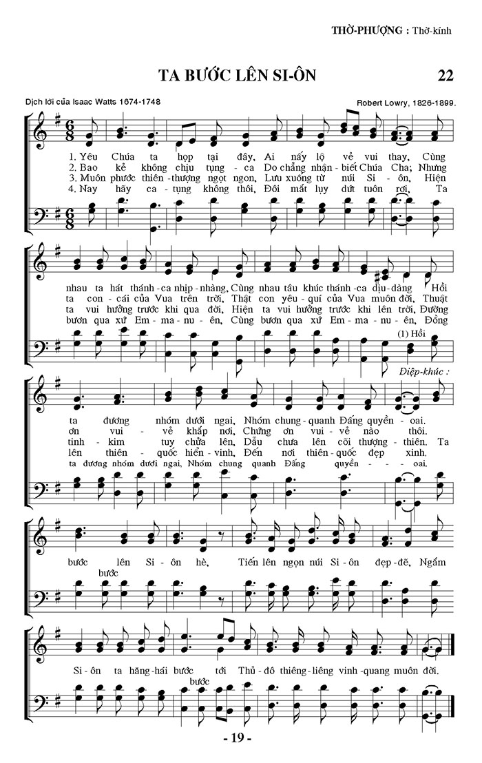 Sheet music: Ta Bước Lên Si-ôn