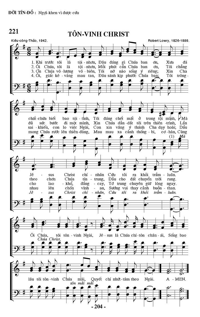 Sheet music: Tôn Vinh Christ
