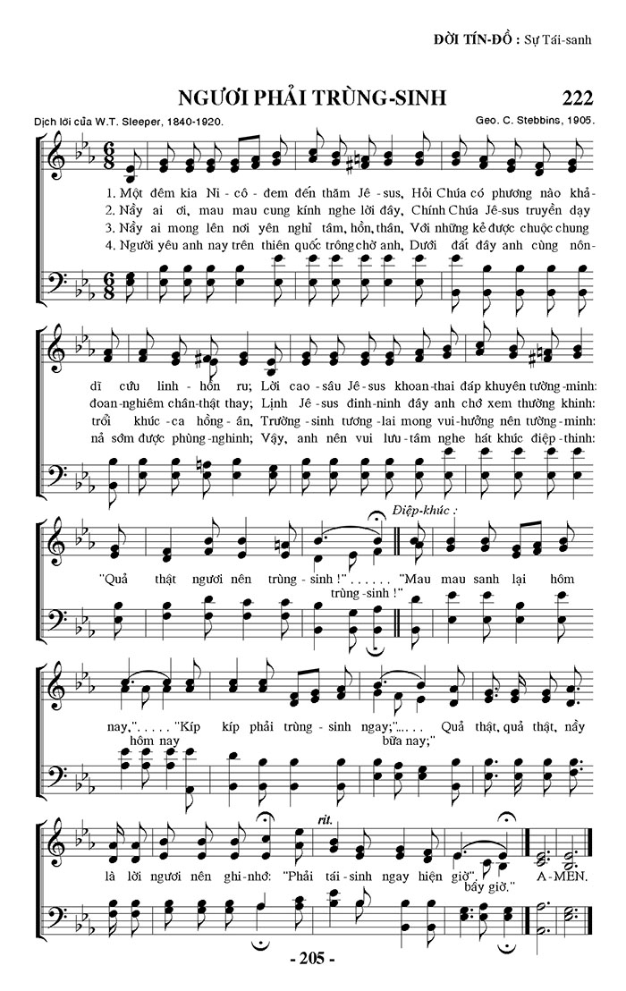 Sheet music: Ngươi Phải Trùng Sinh