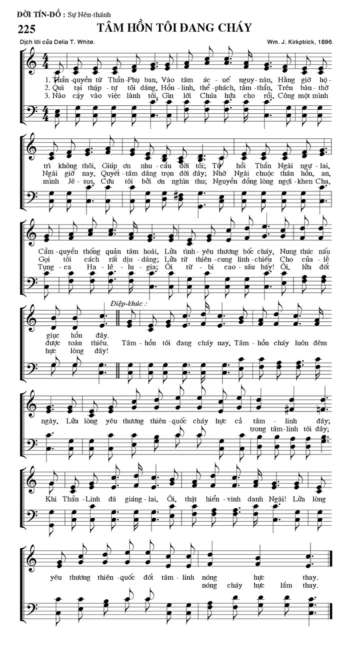 Sheet music: Tâm Hồn Tôi Đang Cháy
