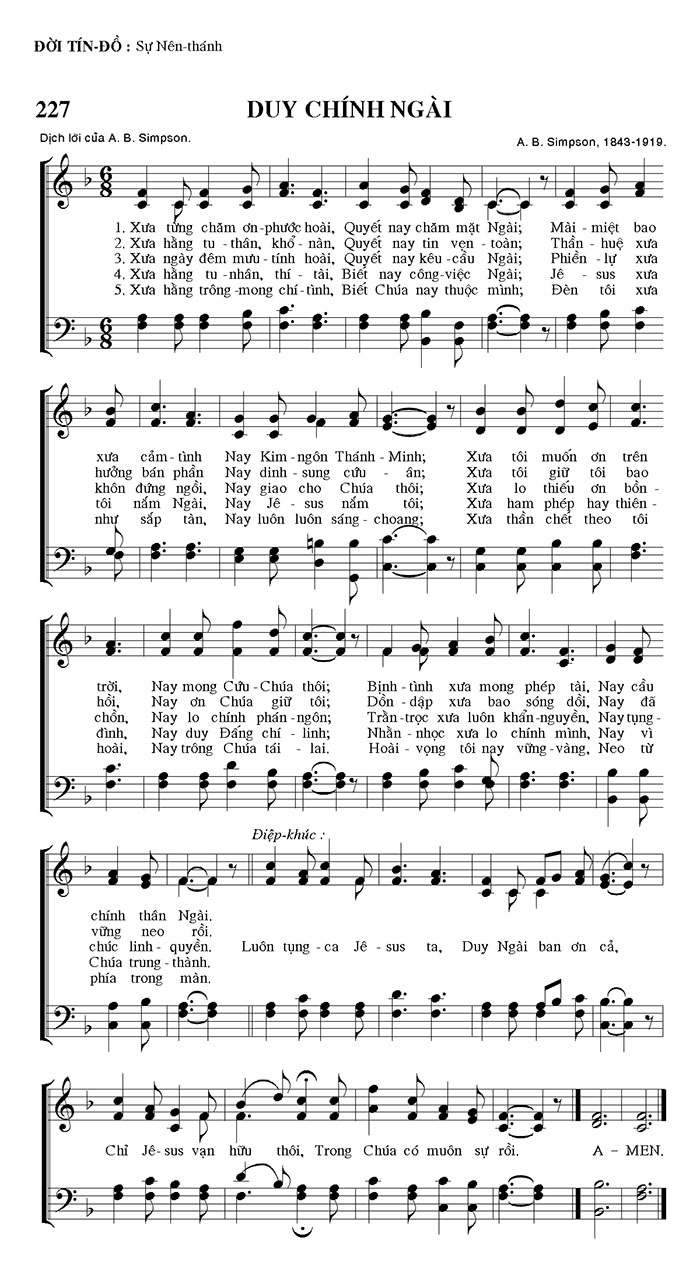 Sheet music: Duy Chính Ngài