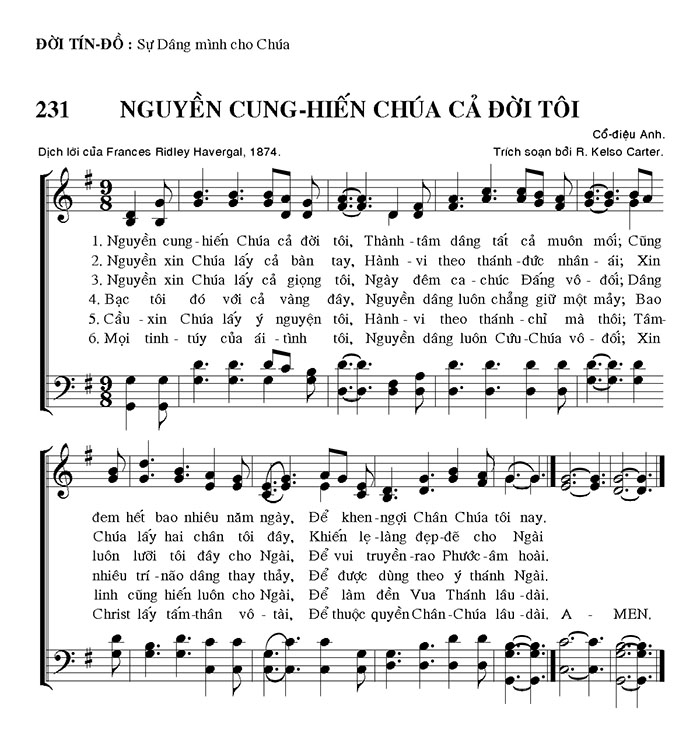 Sheet music: Nguyền Cung Hiến Chúa Cả Đời Tôi