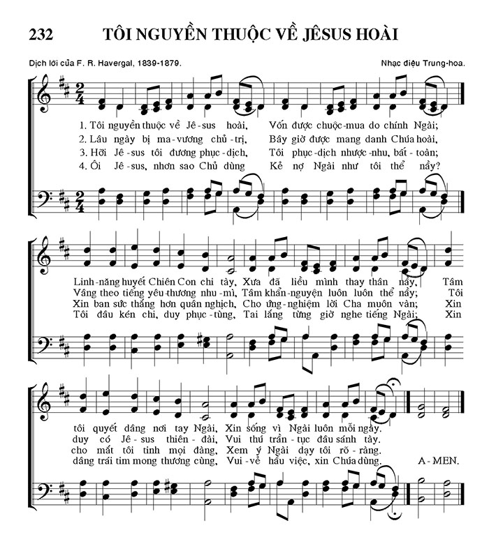 Sheet music: Tôi Nguyền Thuộc Về Jesus Hoài