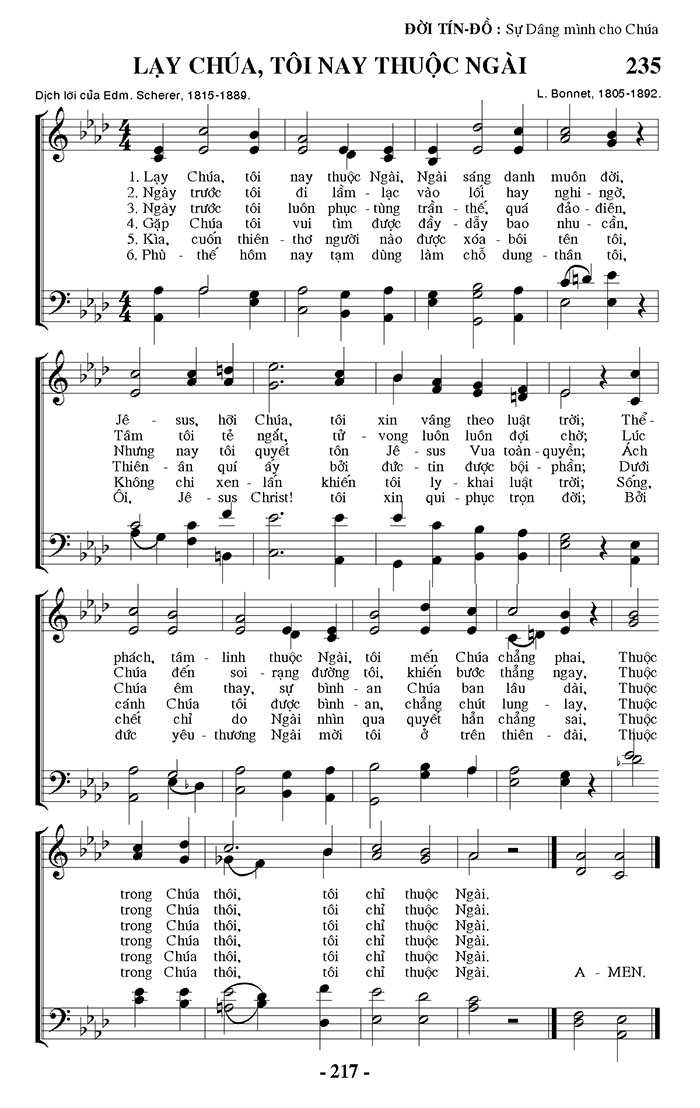 Sheet music: Lạy Chúa! Tôi Nay Thuộc Ngài
