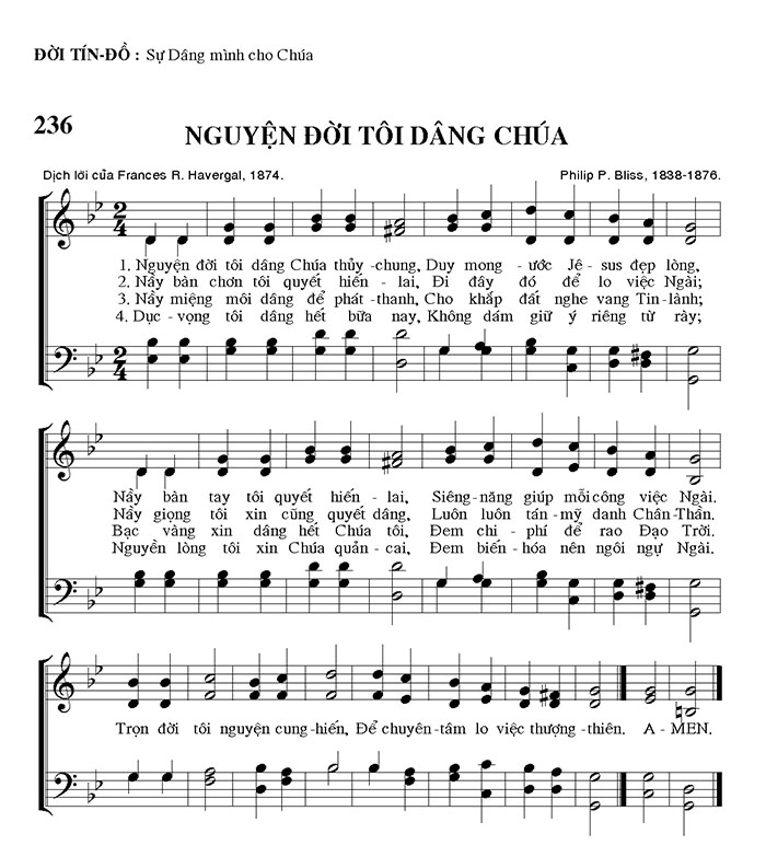 Sheet music: Nguyện Đời Tôi Dâng Chúa