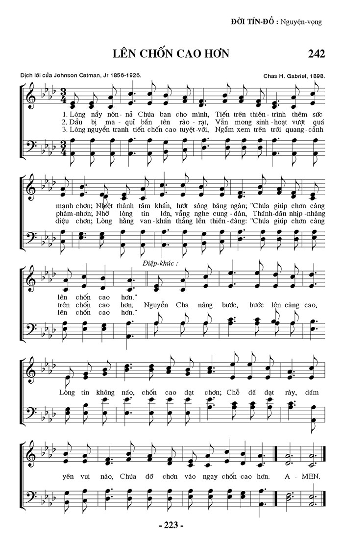 Sheet music: Lên Chốn Cao Hơn