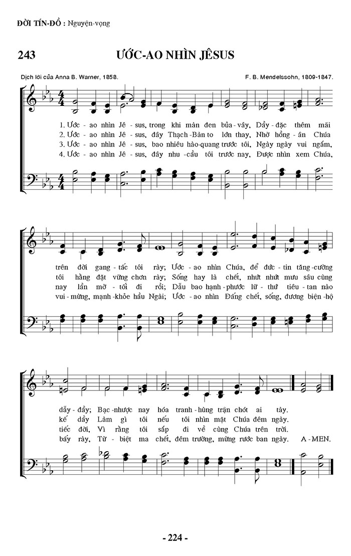Sheet music: Ước Ao Nhìn Jesus