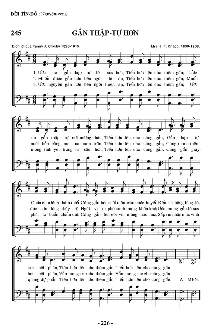 Sheet music: Gần Thập Tự Hơn