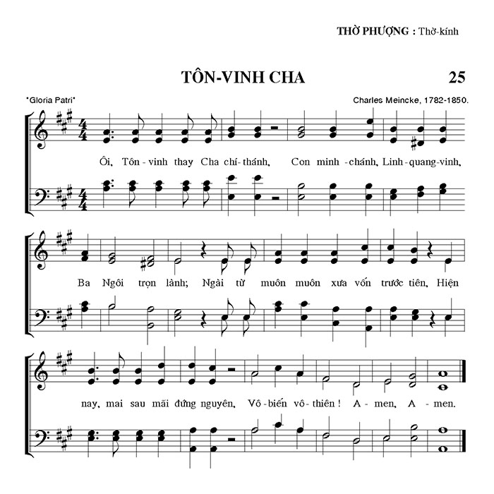 Sheet music: Tôn Vinh Cha