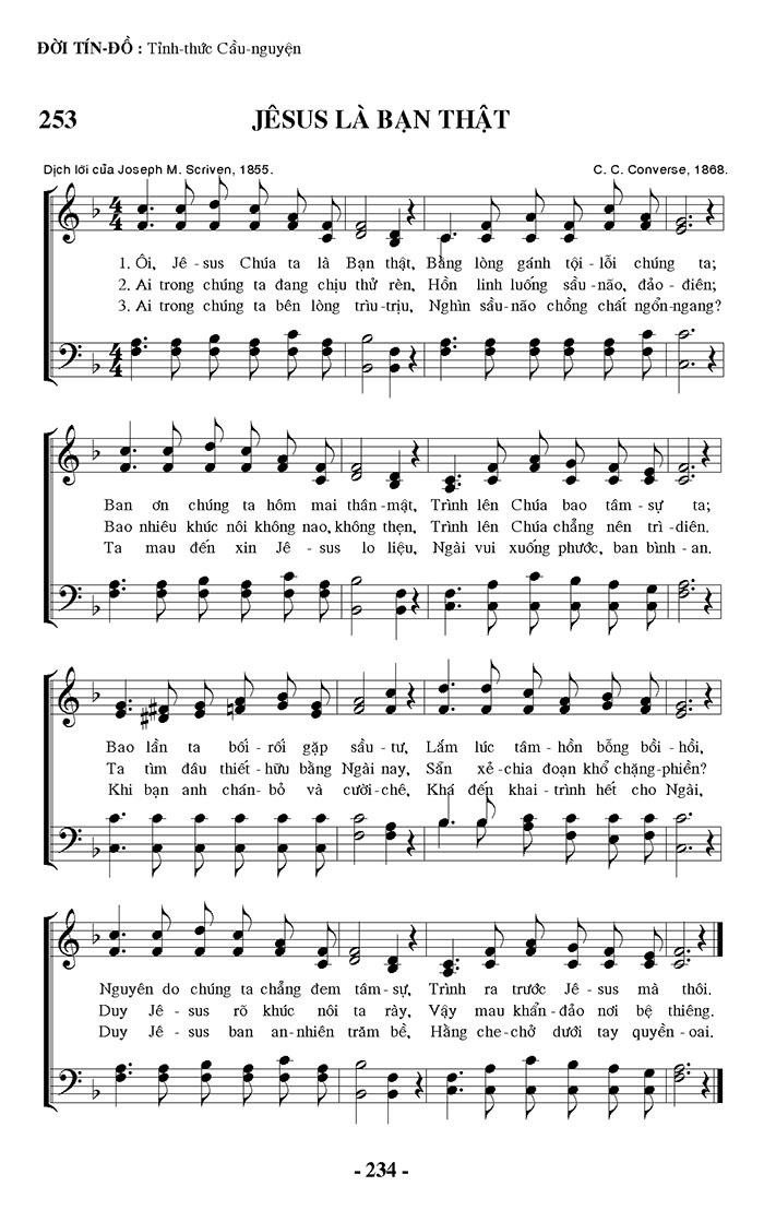 Sheet music: Jesus Là Bạn Thật