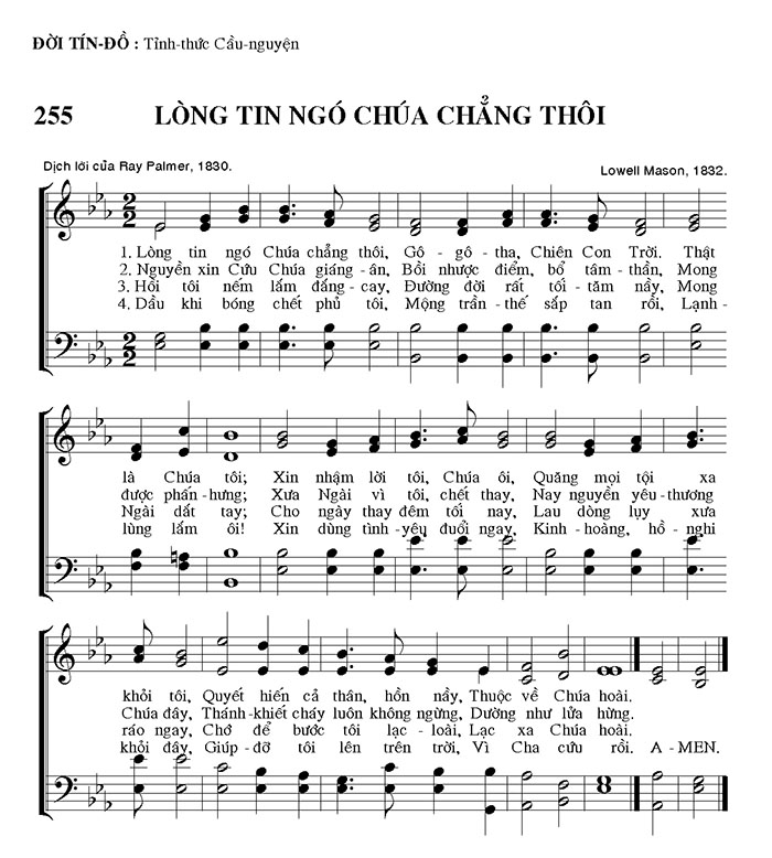 Sheet music: Lòng Tin Ngó Chúa Chẳng Thôi