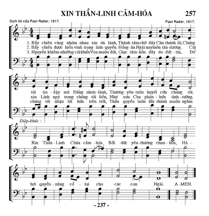 Sheet music: Xin Thần Linh Cảm Hóa
