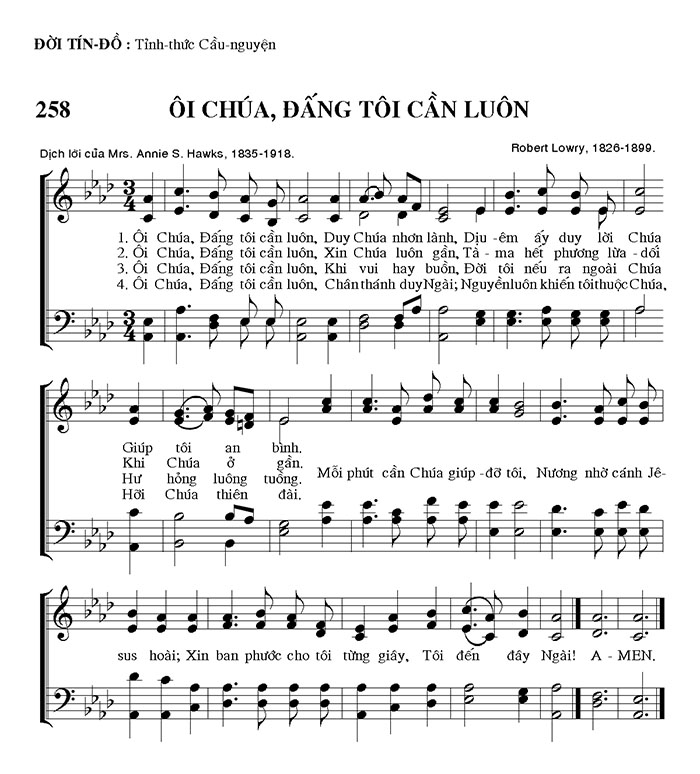 Sheet music: Ôi Chúa! Đấng Tôi Luôn Cần