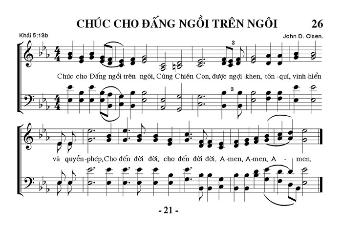 Sheet music: Chúc Cho Đấng Ngồi Trên Ngôi