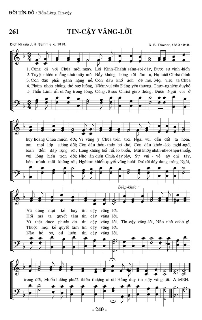 Sheet music: Tin Cậy Vâng Lời