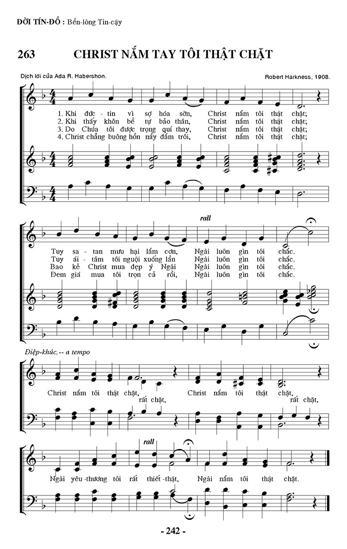 Sheet music: Christ Nắm Tôi Thật Chặt