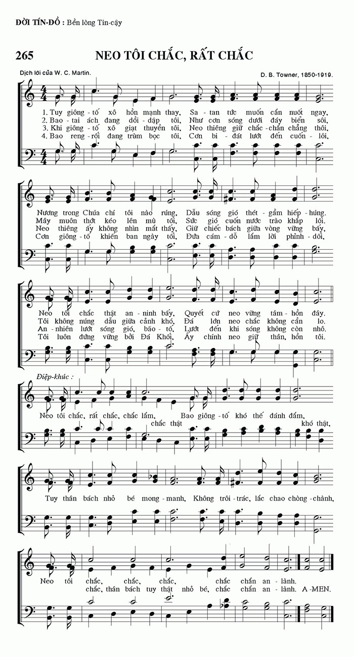 Sheet music: Neo Tôi Chắc, Rất Chắc