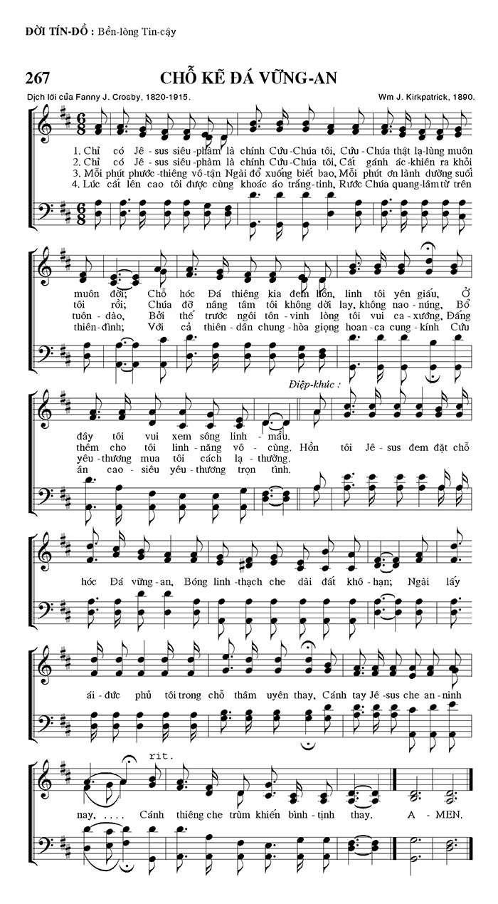 Sheet music: Chỗ Kẻ Đá Vững An
