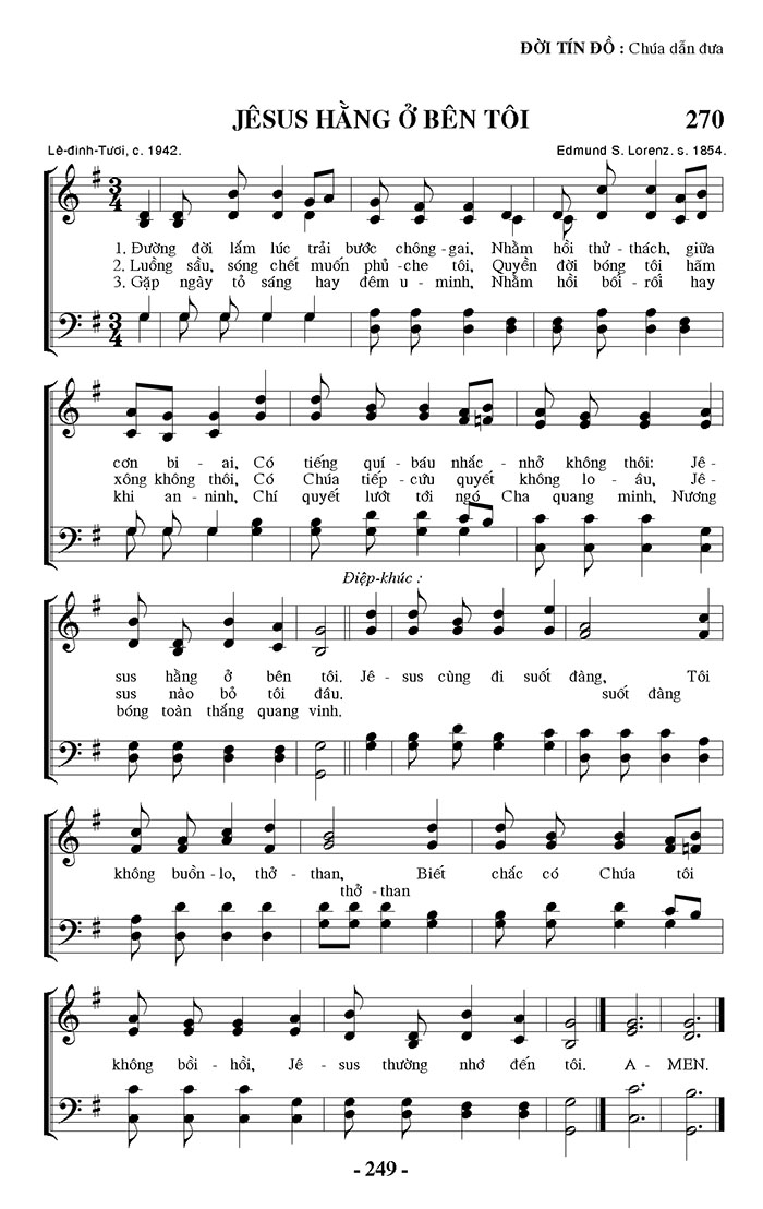 Sheet music: Jesus Hằng Ở Bên Tôi