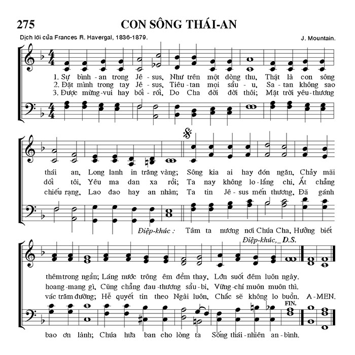 Sheet music: Con Sông Thái An