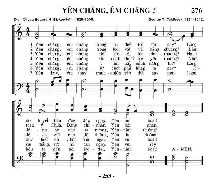 Sheet music: Yên Chăng? Êm Chăng?