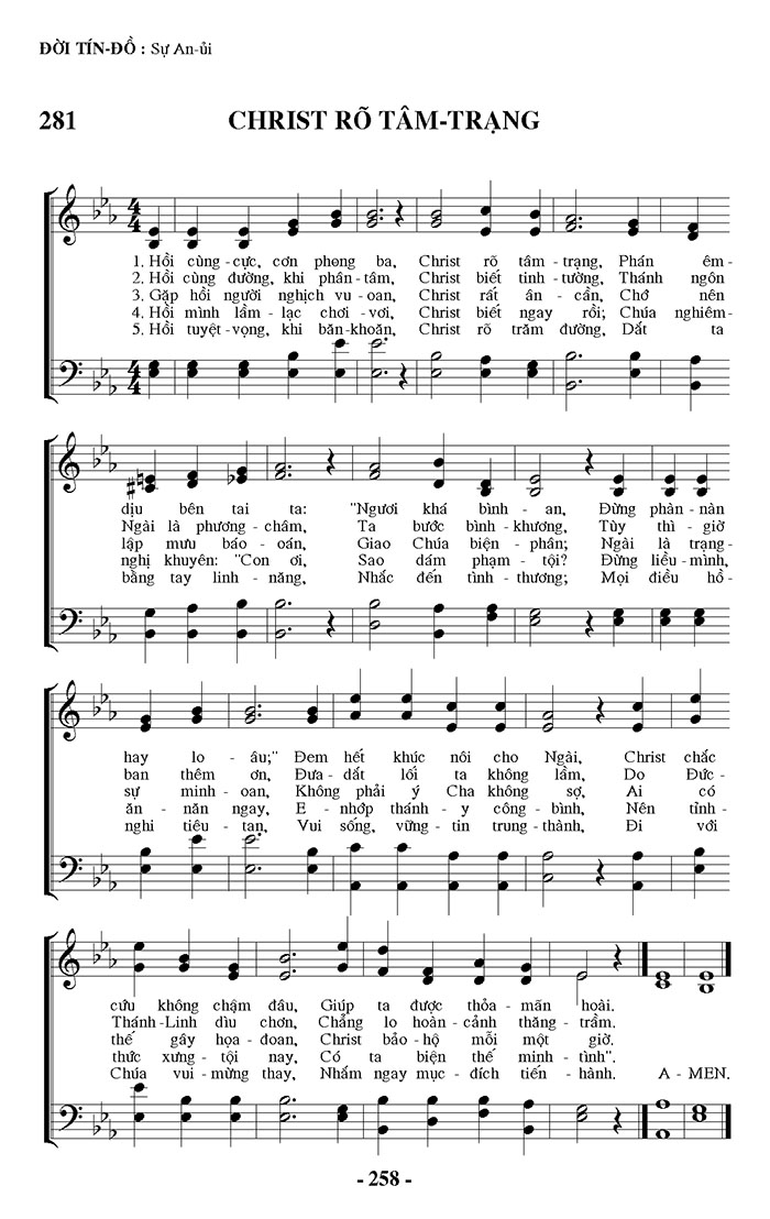 Sheet music: Christ Hiểu Rõ Tâm Trạng