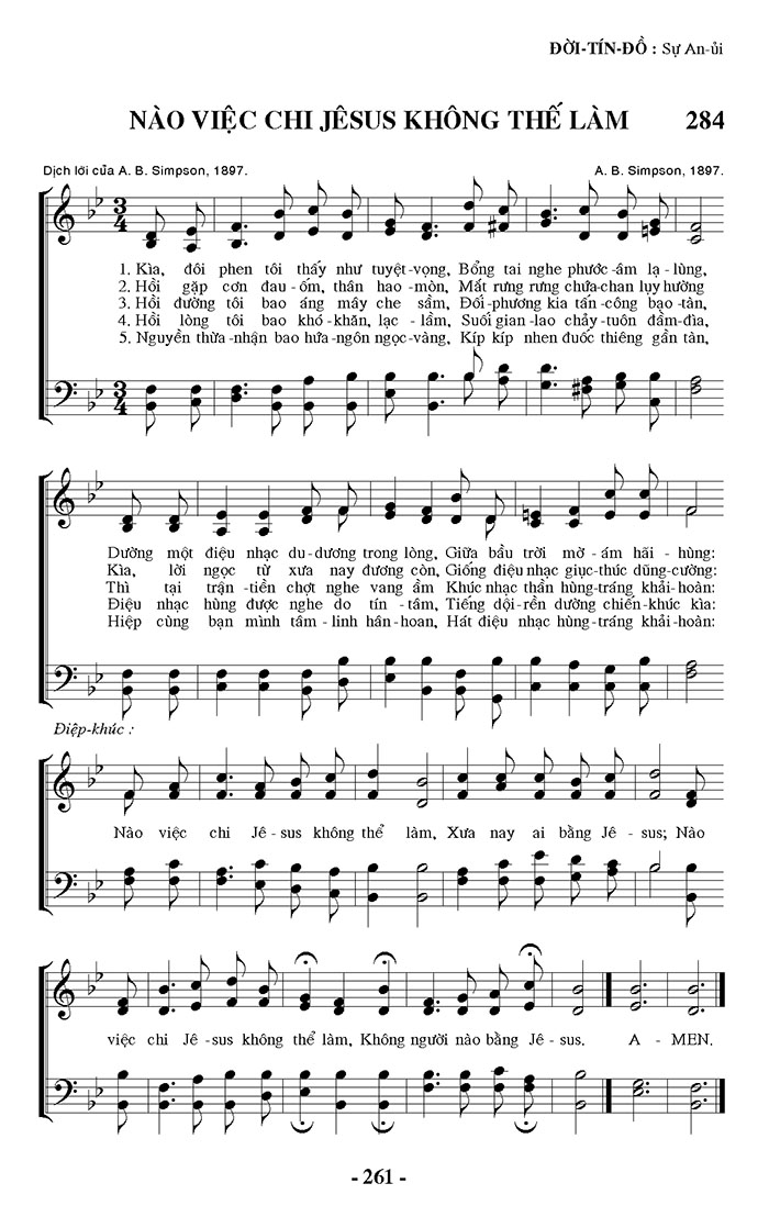 Sheet music: Việc Chi Chúa Không Thể Làm