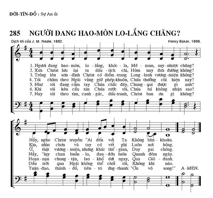 Sheet music: Người Đang Hao Mòn Lo Lắng Chăng?