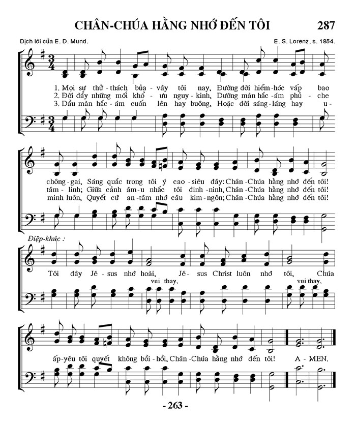Sheet music: Chân Chúa Hằng Nhớ Đến Tôi
