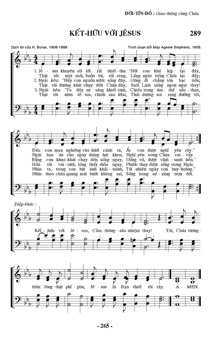 Sheet music: Kết Hữu Với Jesus