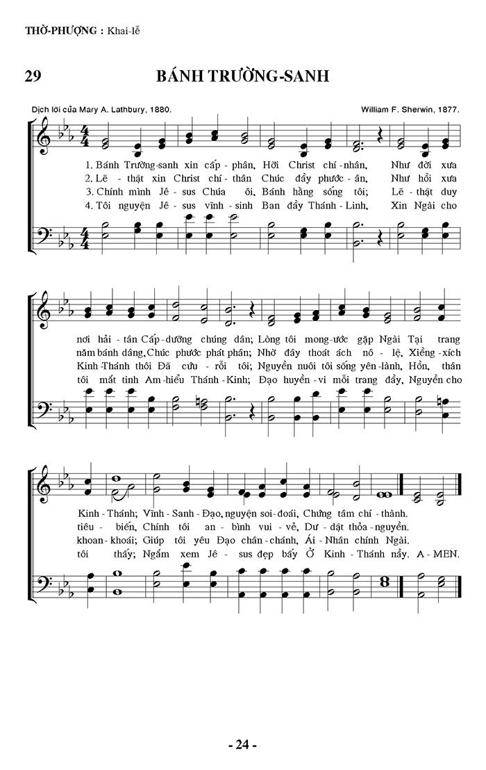 Sheet music: Bánh Trường Sanh