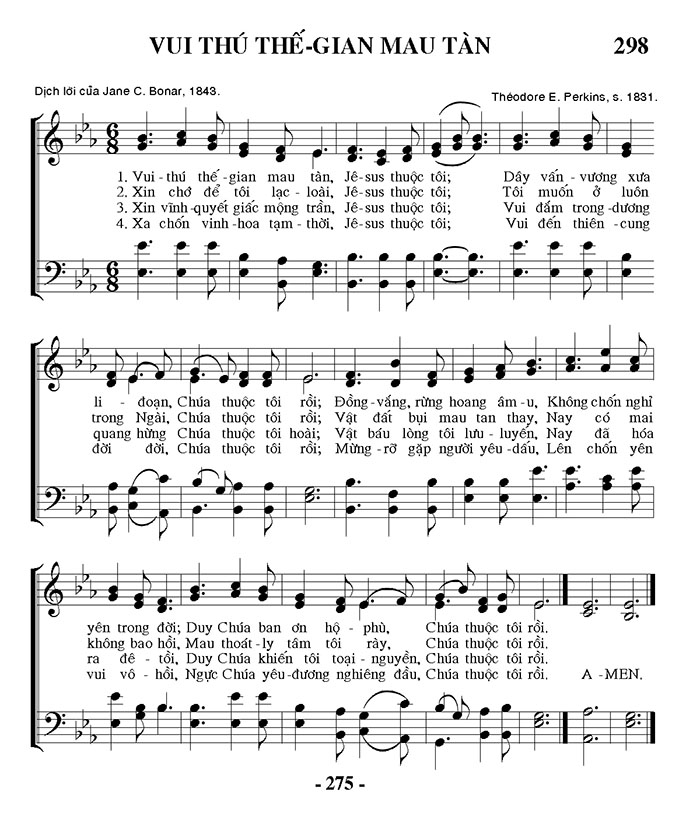Sheet music: Vui Thú Thế Gian Mau Tàn