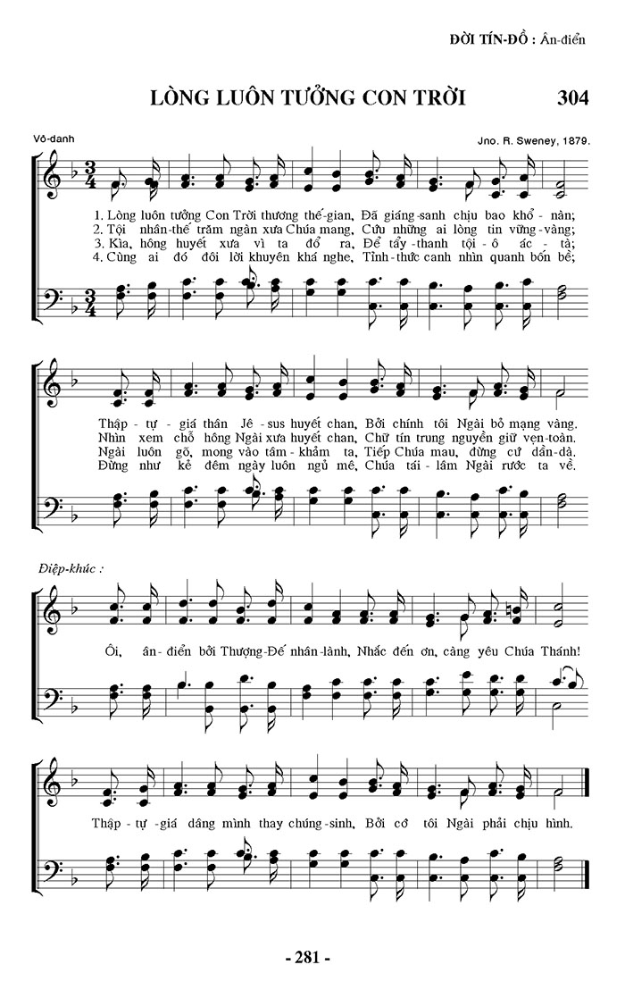 Sheet music: Lòng Luôn Tưởng Con Trời