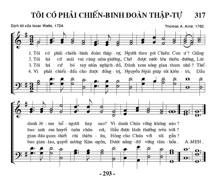 Sheet music: Tôi Có Phải Chiến Binh Đoàn Thập Tự