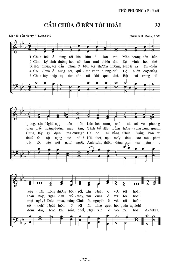 Sheet music: Cầu Chúa Ở Bên Tôi Hoài