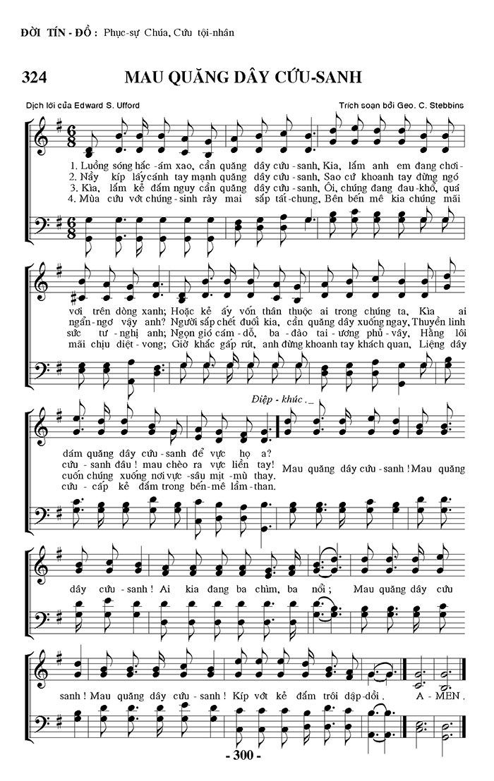 Sheet music: Mau Quăng Dây Cứu Sanh