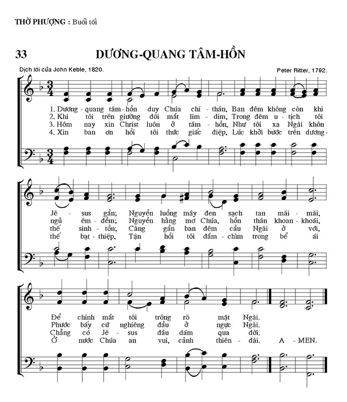 Sheet music: Dương Quang Tâm Hồn