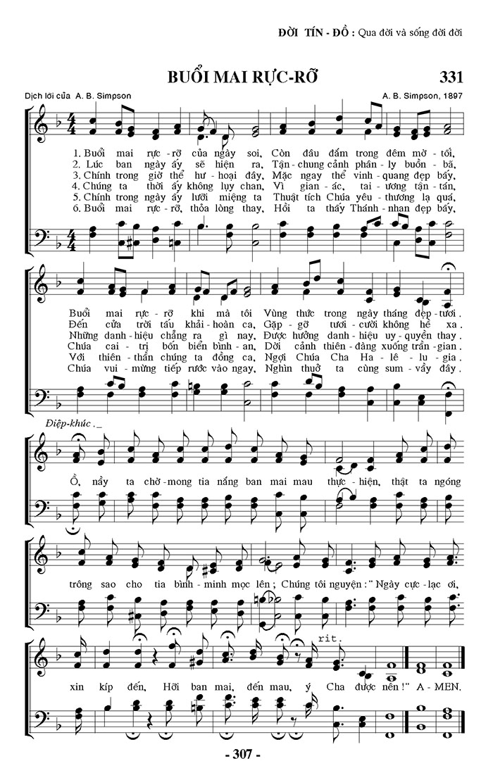 Sheet music: Buổi Mai Rực Rỡ