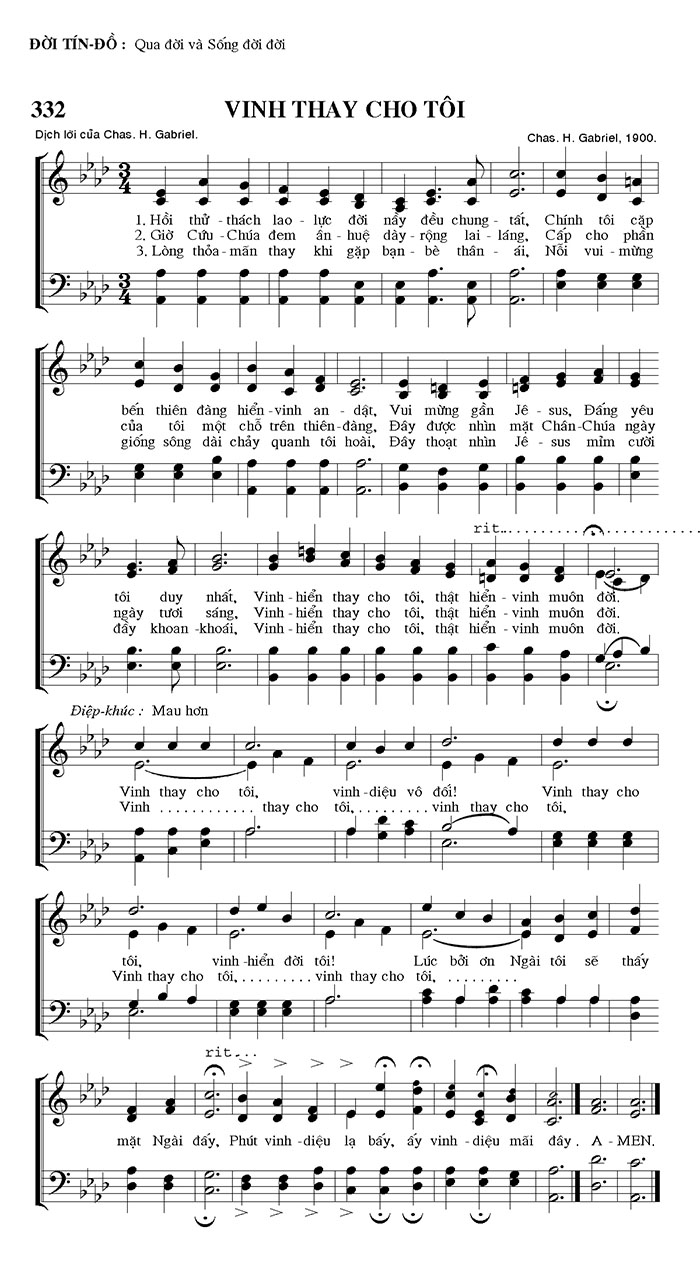Sheet music: Vinh Thay Cho Tôi
