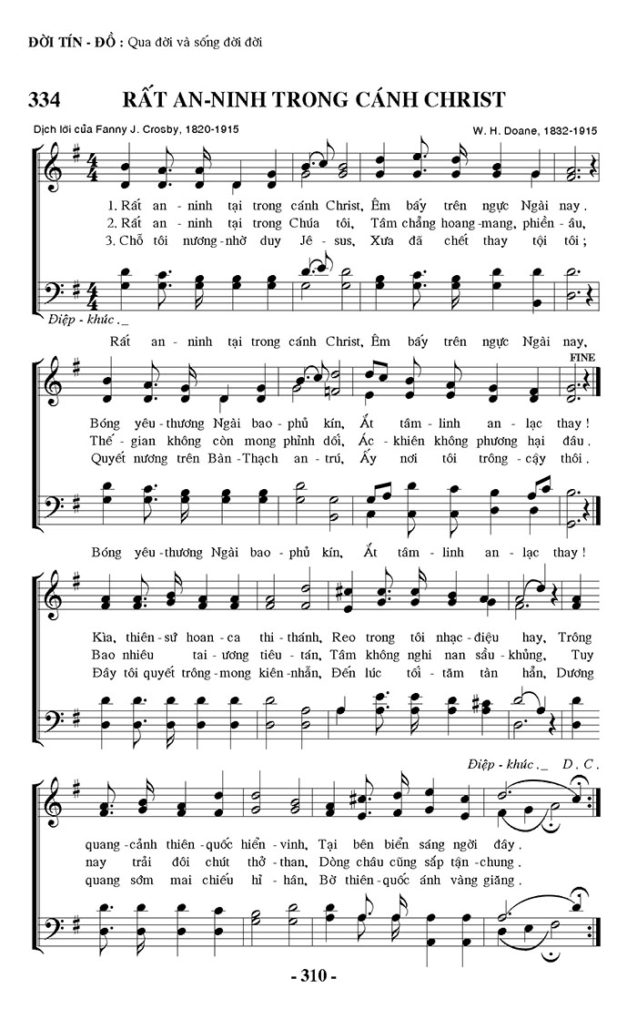 Sheet music: Rất An Ninh Trong Cánh Christ