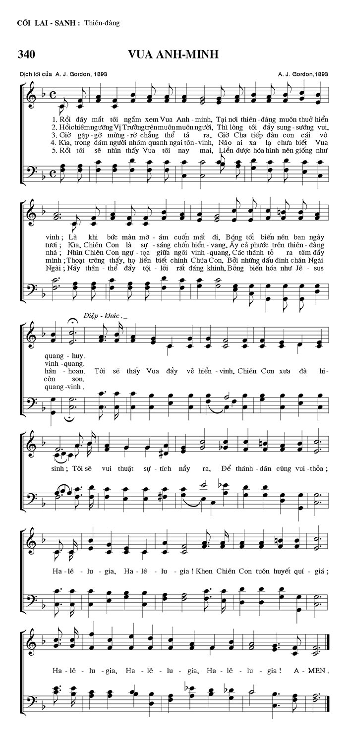 Sheet music: Vua Anh Minh