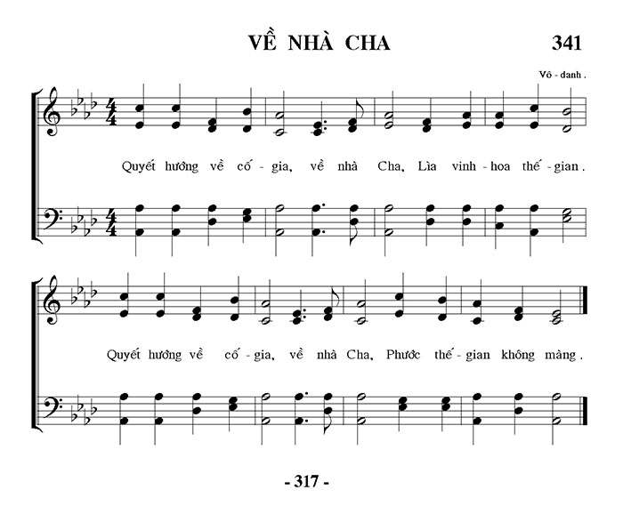 Sheet music: Về Nhà Cha
