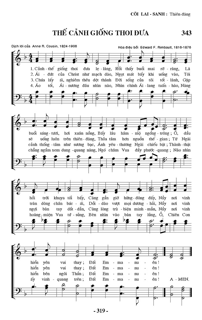 Sheet music: Thế Cảnh Giống Thoi Đưa