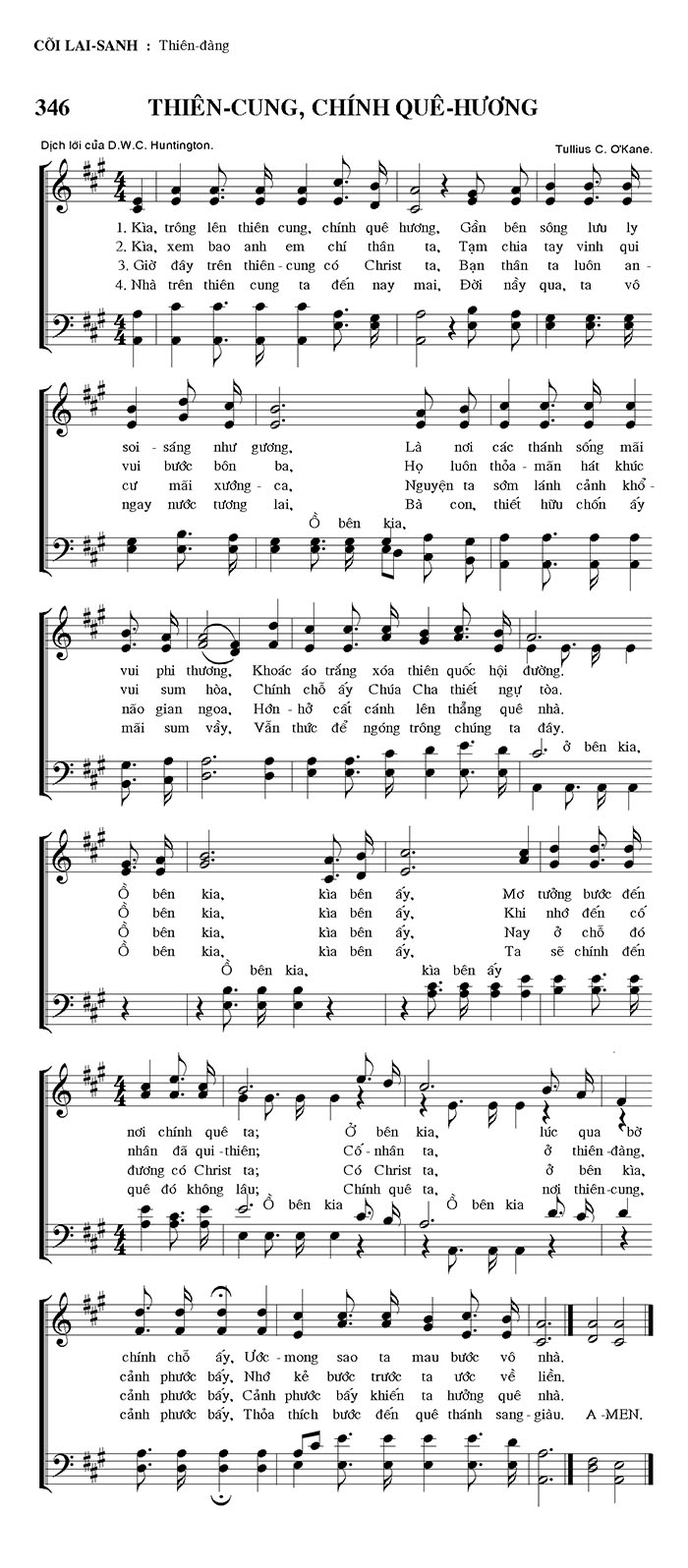 Sheet music: Thiên Cung Là Quê Hương