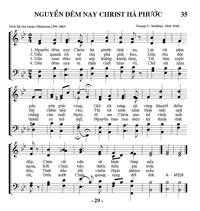 Sheet music: Nguyền Đêm Nay Christ Ban Phước